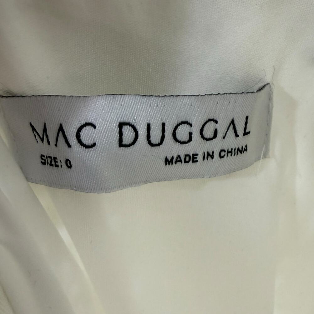 Mac Duggal Size 0 Delicate Floral Lace Long Evening Gown Ivory Prom Princesscore - Picture 6 of 16